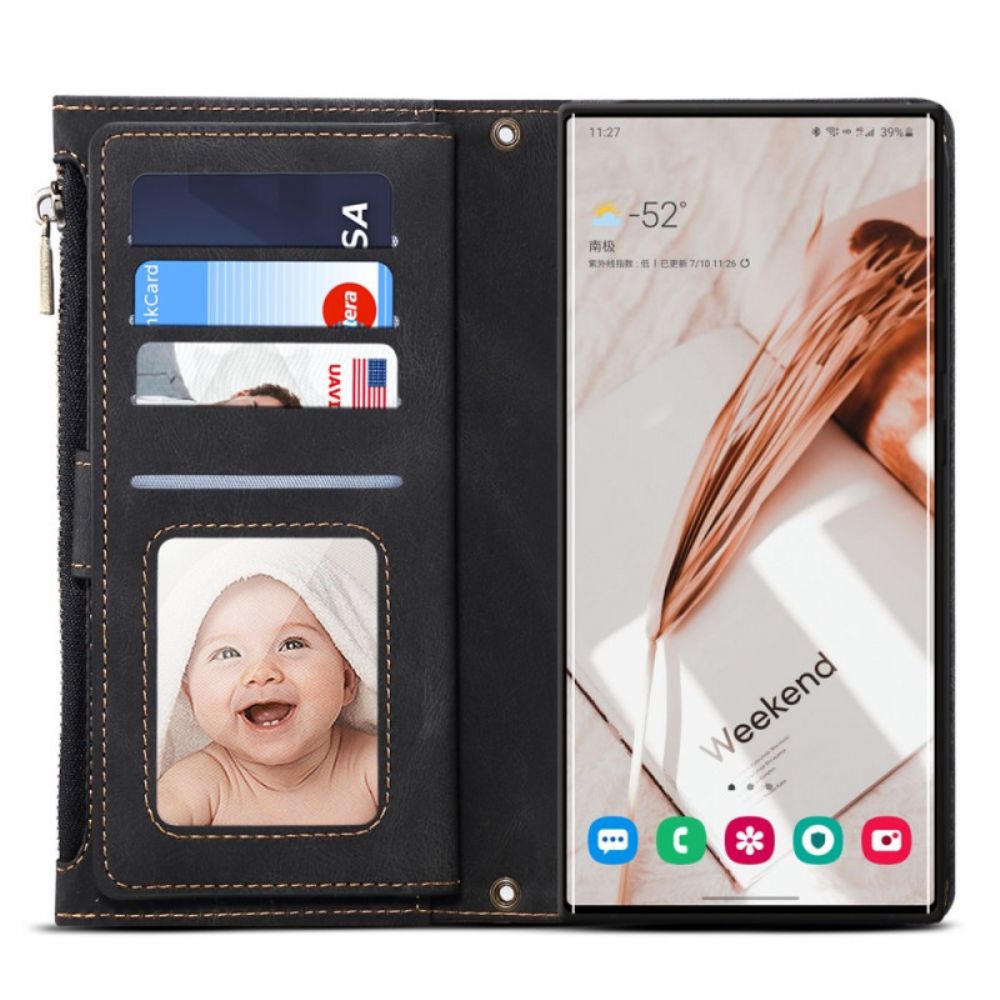 Leren Hoesje voor Samsung Galaxy S22 Ultra 5G Multifunctioneel