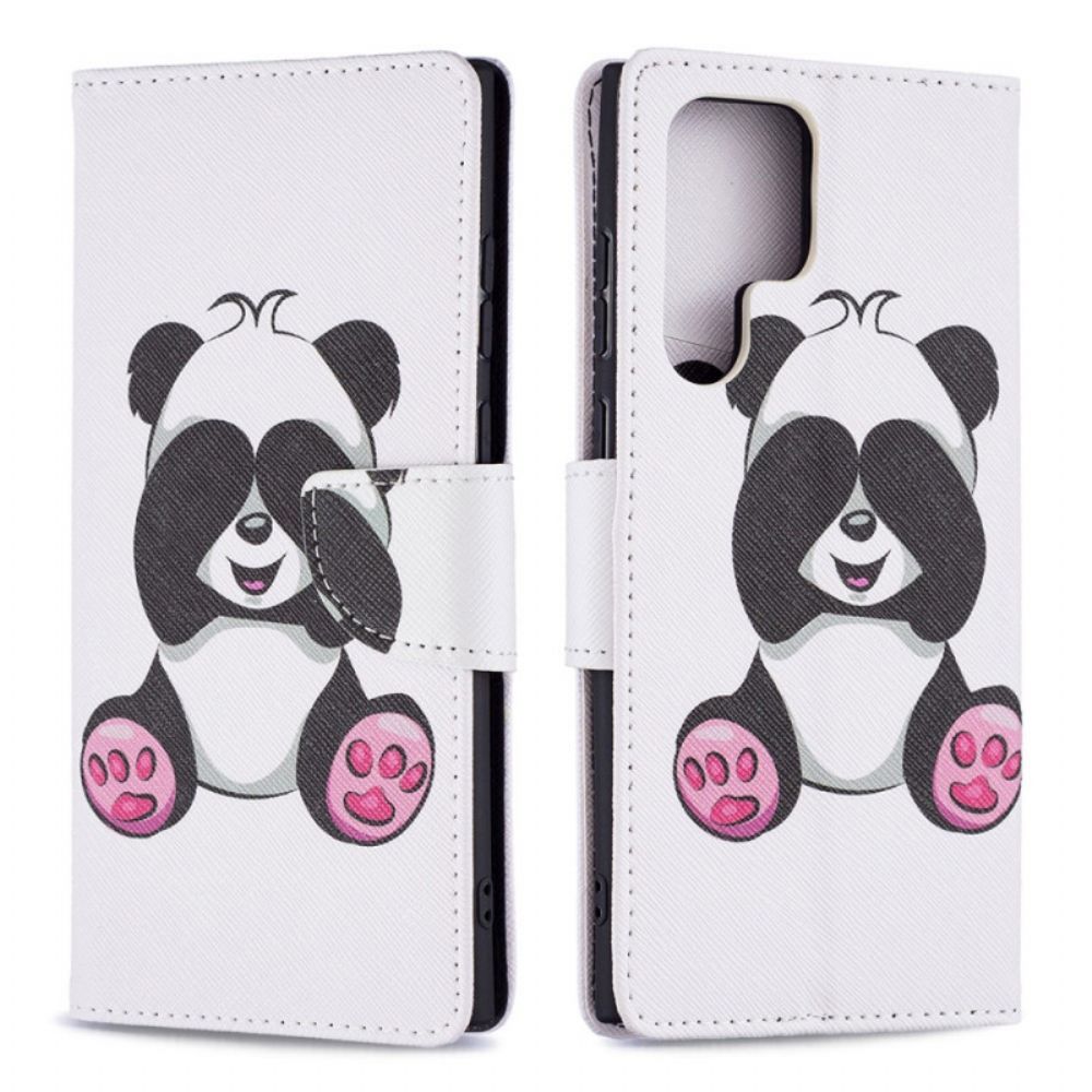 Leren Hoesje voor Samsung Galaxy S22 Ultra 5G Pandaplezier