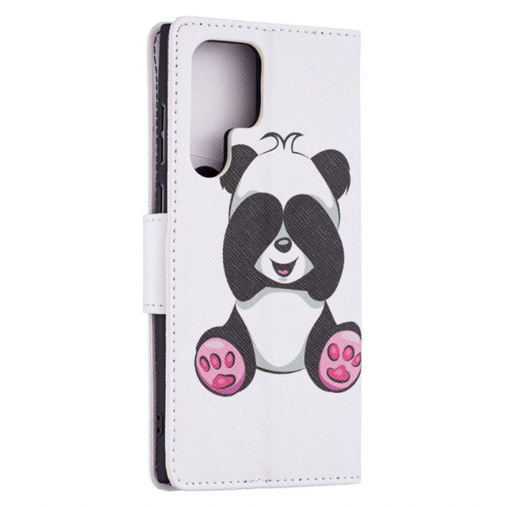 Leren Hoesje voor Samsung Galaxy S22 Ultra 5G Pandaplezier