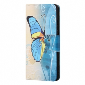 Leren Hoesje voor Samsung Galaxy S22 Ultra 5G Soevereine Vlinders