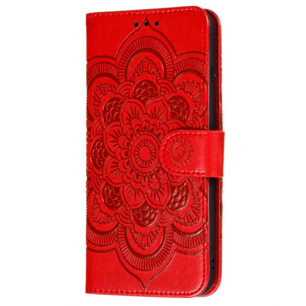 Leren Hoesje voor Samsung Galaxy S22 Ultra 5G Volledige Mandala