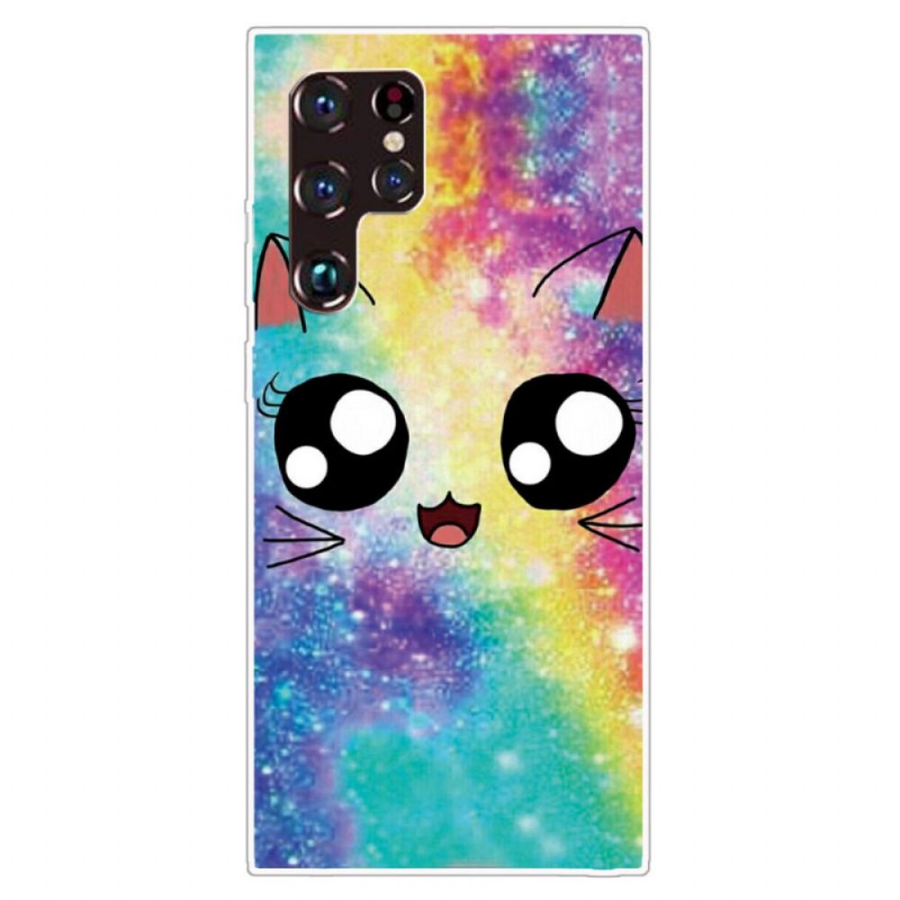 Telefoonhoesje voor Samsung Galaxy S22 Ultra 5G Cartoon Kat