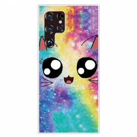 Telefoonhoesje voor Samsung Galaxy S22 Ultra 5G Cartoon Kat