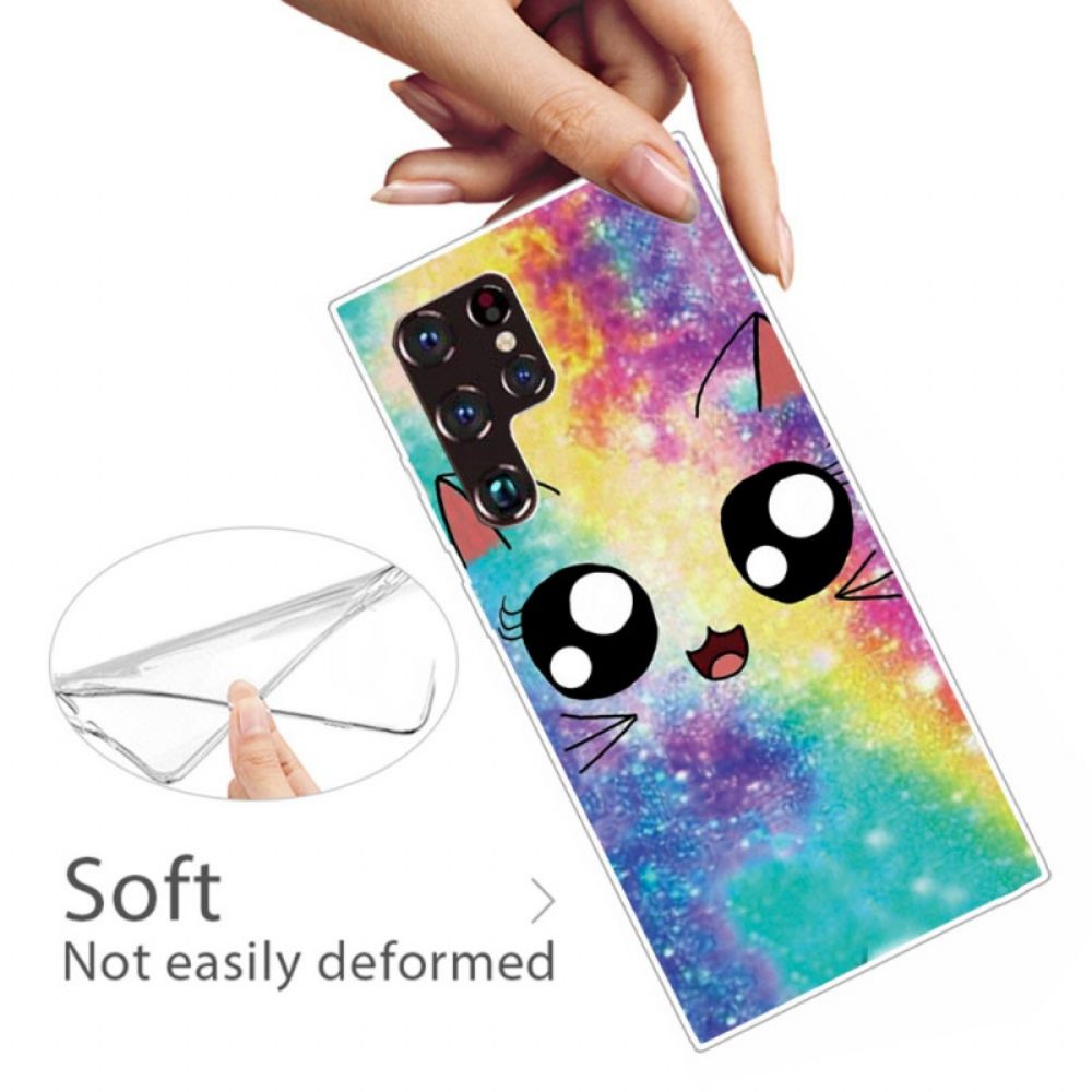 Telefoonhoesje voor Samsung Galaxy S22 Ultra 5G Cartoon Kat