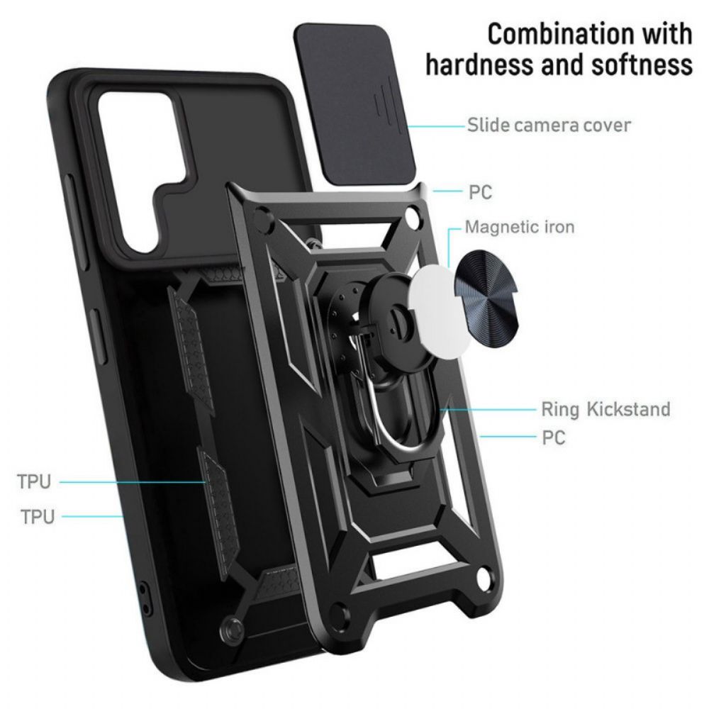 Telefoonhoesje voor Samsung Galaxy S22 Ultra 5G Designer Lenshouder En Deksel