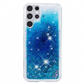 Telefoonhoesje voor Samsung Galaxy S22 Ultra 5G Mandala Met Pailletten