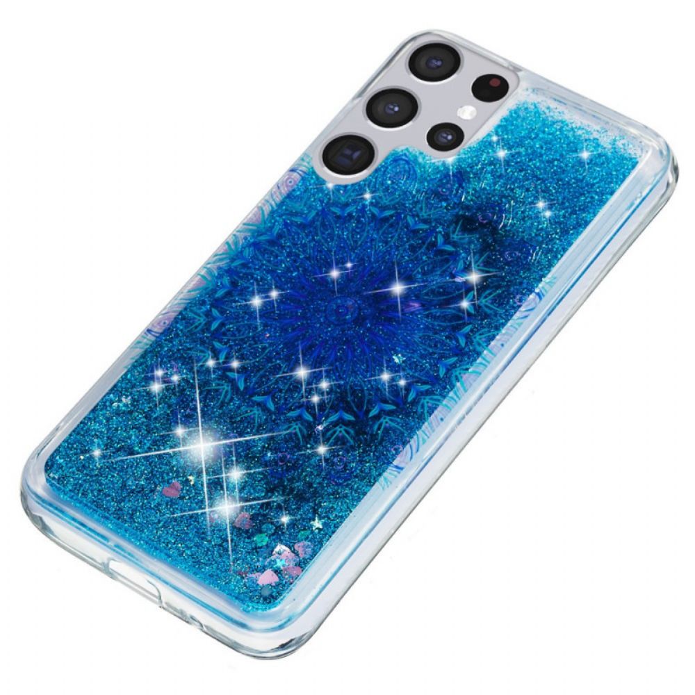 Telefoonhoesje voor Samsung Galaxy S22 Ultra 5G Mandala Met Pailletten