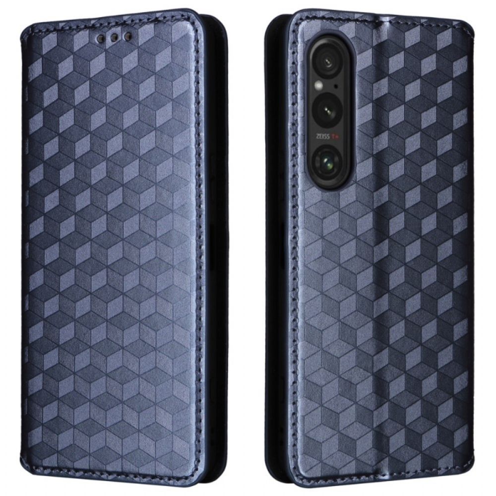 Folio-hoesje Sony Xperia 1 Vi 3d-ruitpatroon Bescherming Hoesje