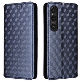 Folio-hoesje Sony Xperia 1 Vi 3d-ruitpatroon Bescherming Hoesje