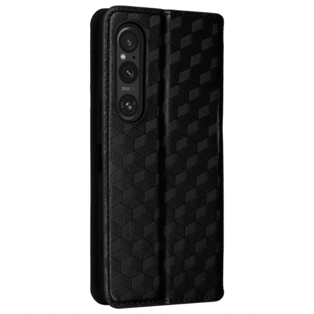 Folio-hoesje Sony Xperia 1 Vi 3d-ruitpatroon Bescherming Hoesje