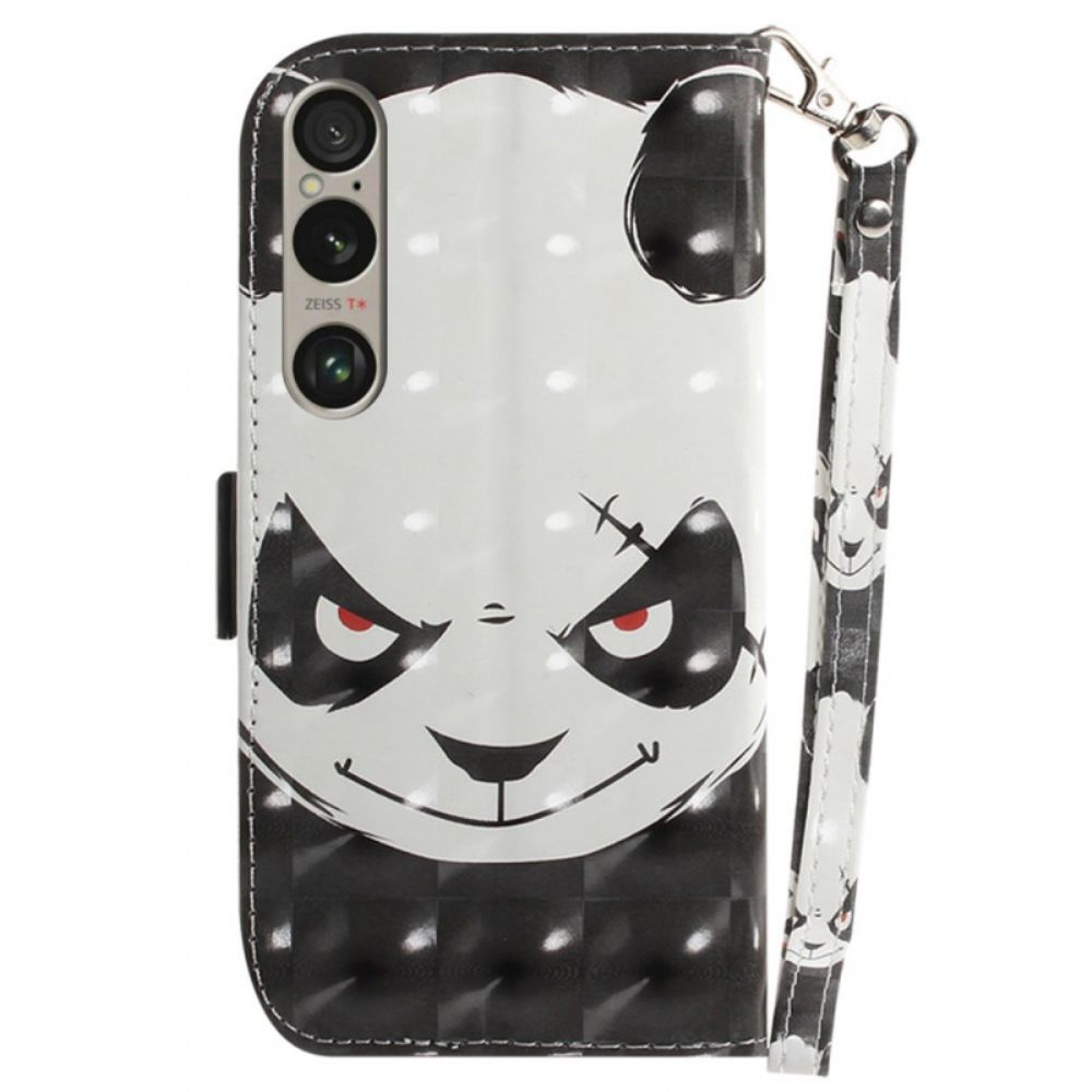 Folio-hoesje Sony Xperia 1 Vi Boze Panda Met Riem