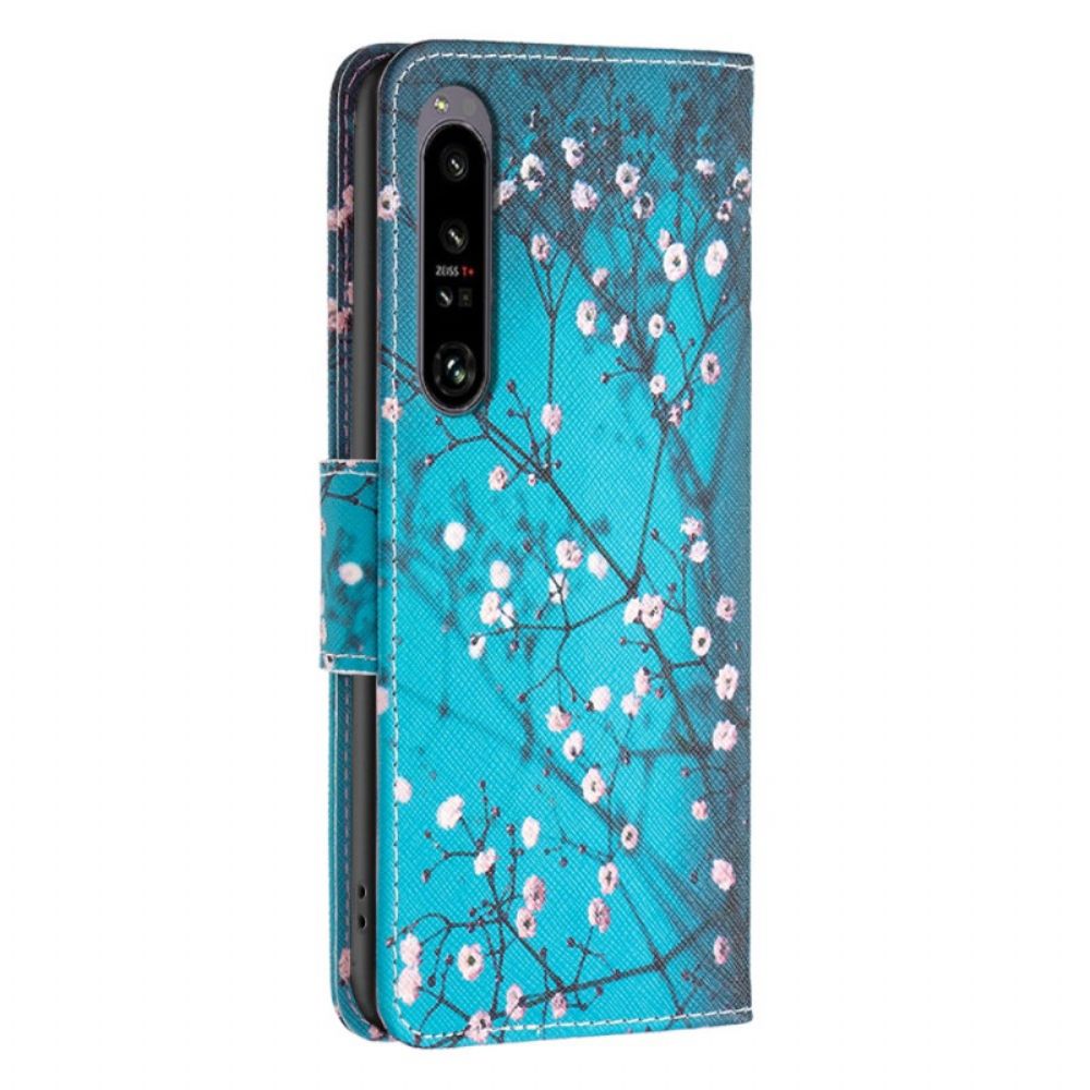 Leren Hoesje Sony Xperia 1 Vi Bloeiende Takken