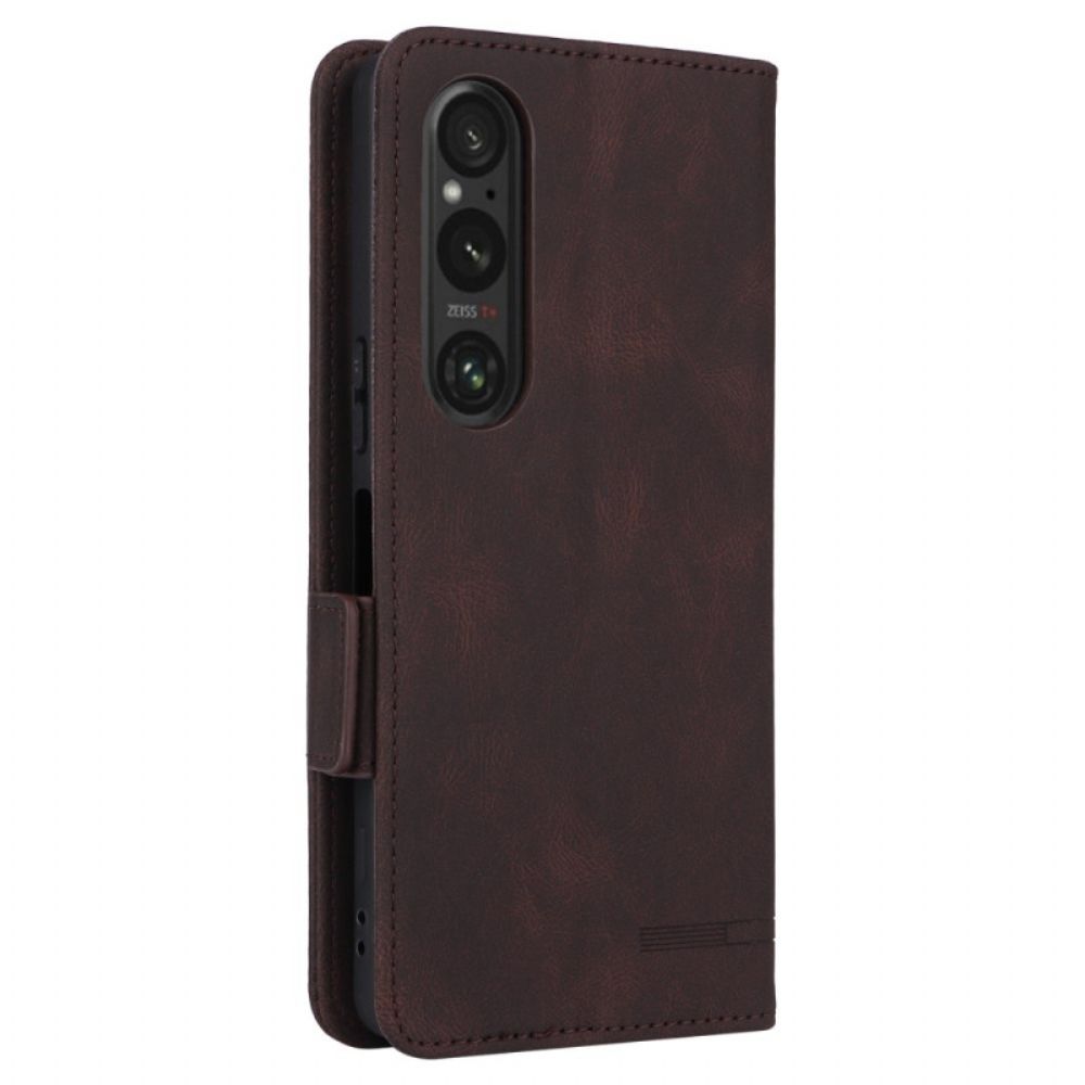 Leren Hoesje Sony Xperia 1 Vi Retro Lederen Stijl