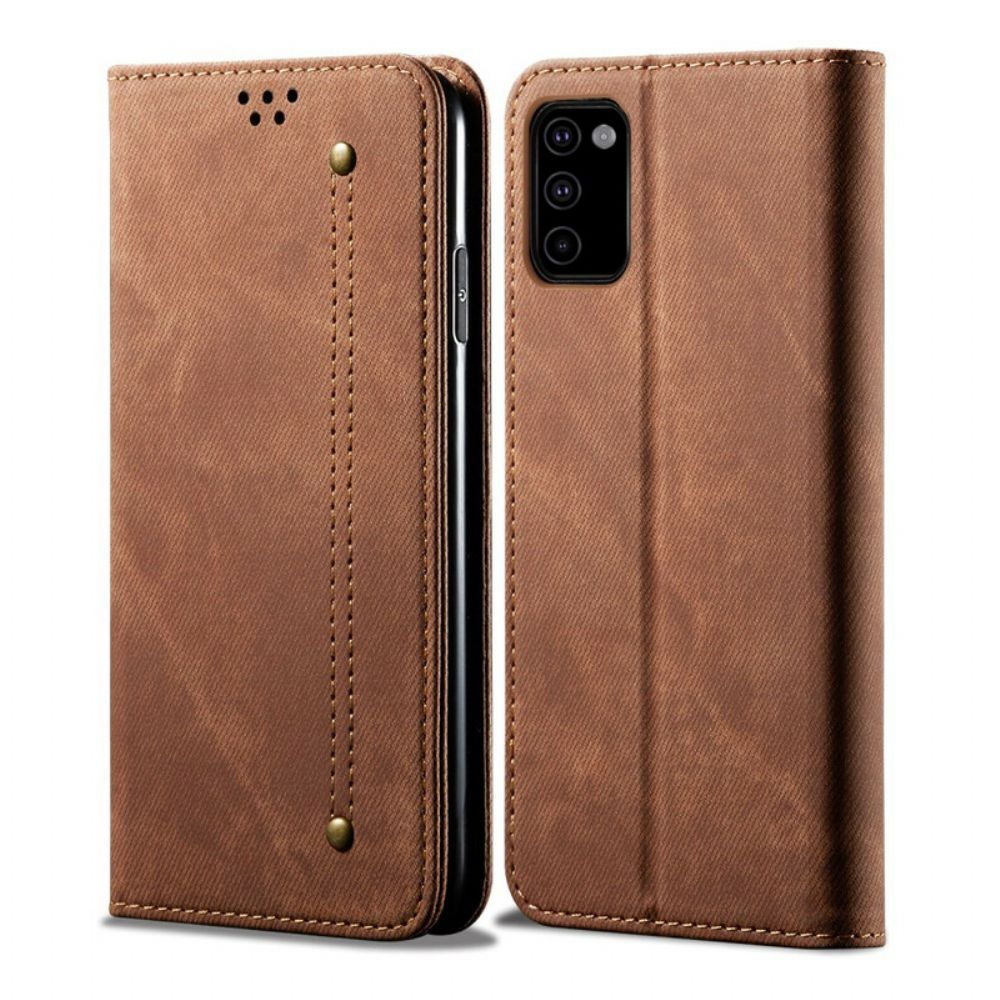 Bescherming Hoesje voor Samsung Galaxy M51 Folio-hoesje Denim Stof