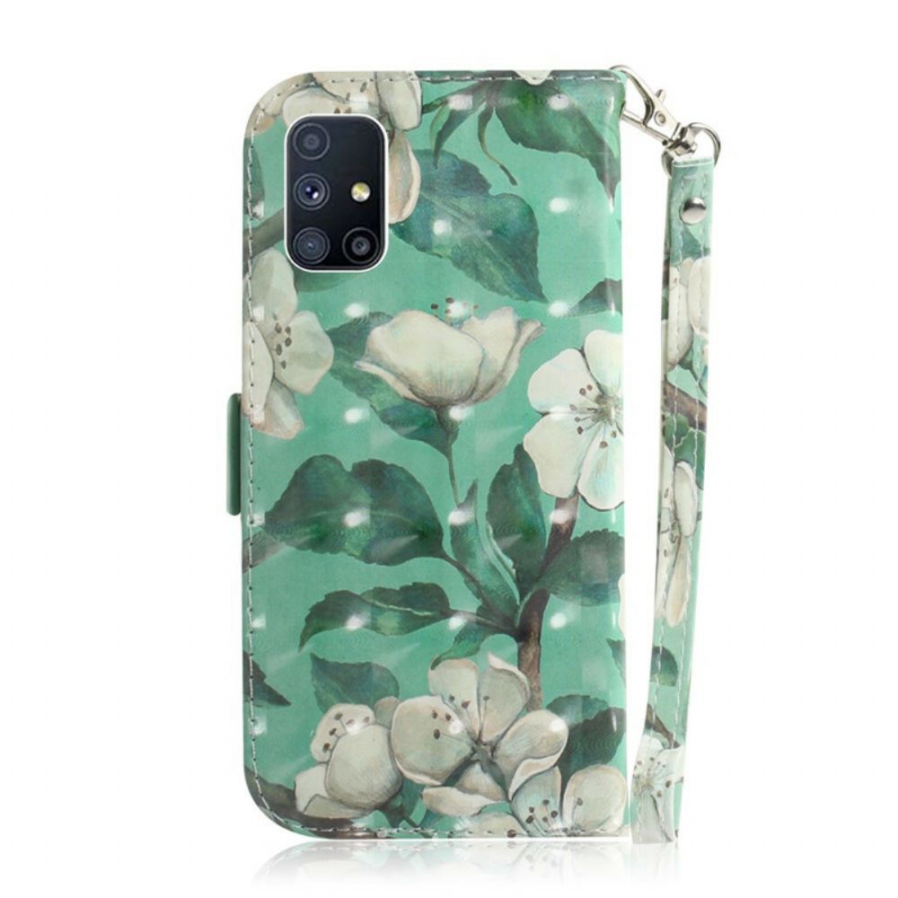 Folio-hoesje voor Samsung Galaxy M51 Met Ketting Thong Bloemenboom