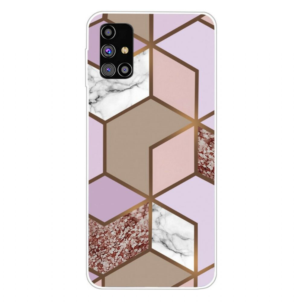 Hoesje voor Samsung Galaxy M51 Geometrisch Marmer