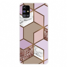 Hoesje voor Samsung Galaxy M51 Geometrisch Marmer