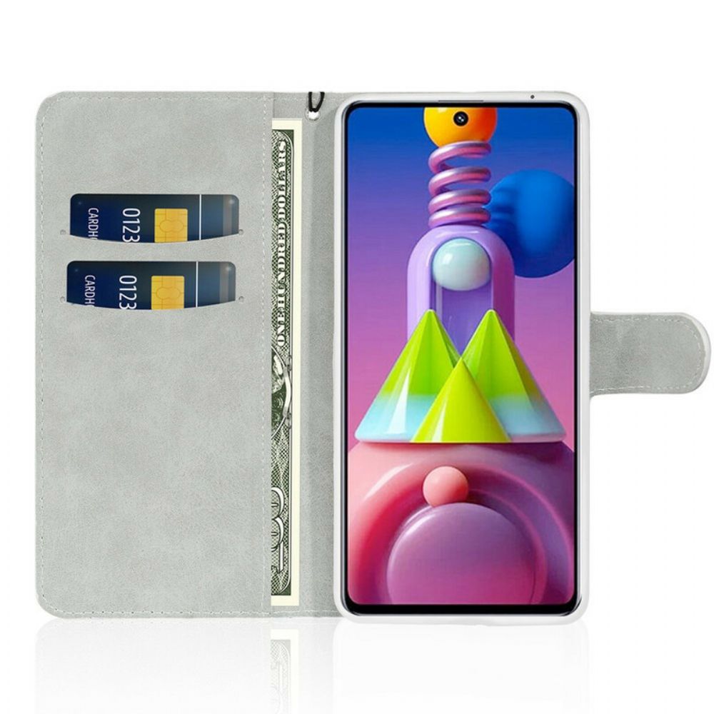 Leren Hoesje voor Samsung Galaxy M51 Pailletten S-ontwerp