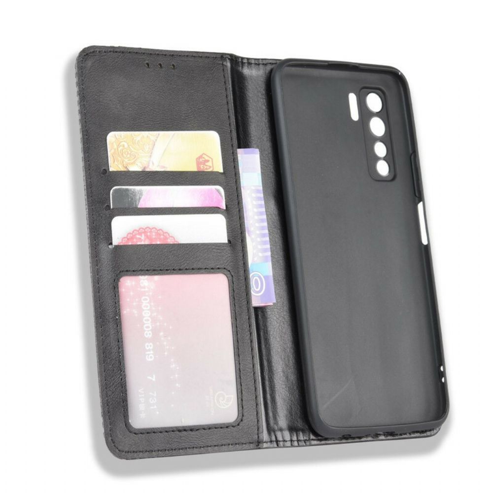 Bescherming Hoesje voor Huawei P40 Lite 5G Folio-hoesje Vintage Gestileerd Leereffect