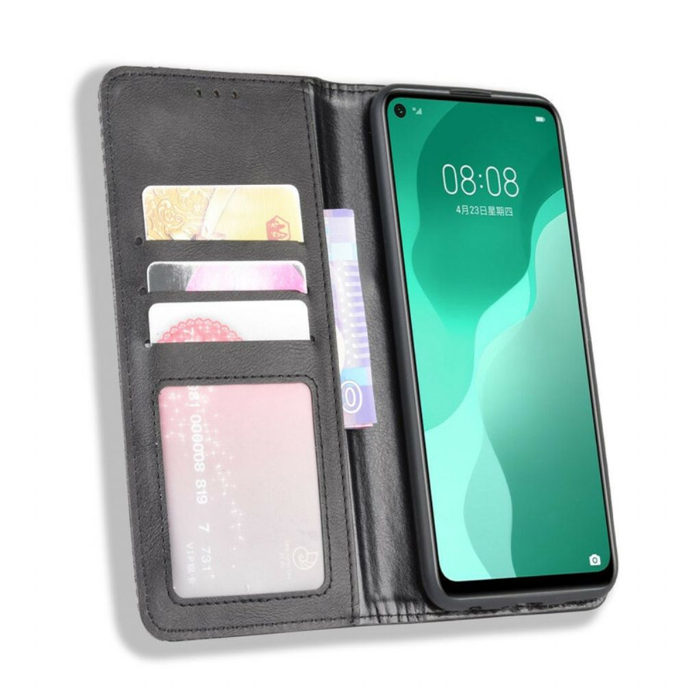 Bescherming Hoesje voor Huawei P40 Lite 5G Folio-hoesje Vintage Gestileerd Leereffect