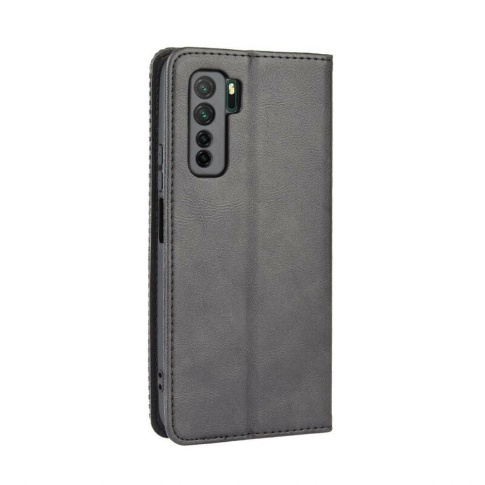 Bescherming Hoesje voor Huawei P40 Lite 5G Folio-hoesje Vintage Gestileerd Leereffect