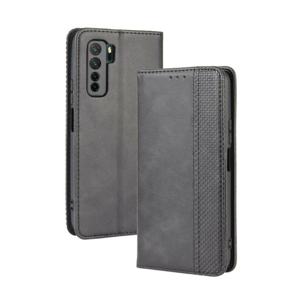 Bescherming Hoesje voor Huawei P40 Lite 5G Folio-hoesje Vintage Gestileerd Leereffect