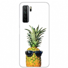 Hoesje voor Huawei P40 Lite 5G Transparante Ananas Met Bril