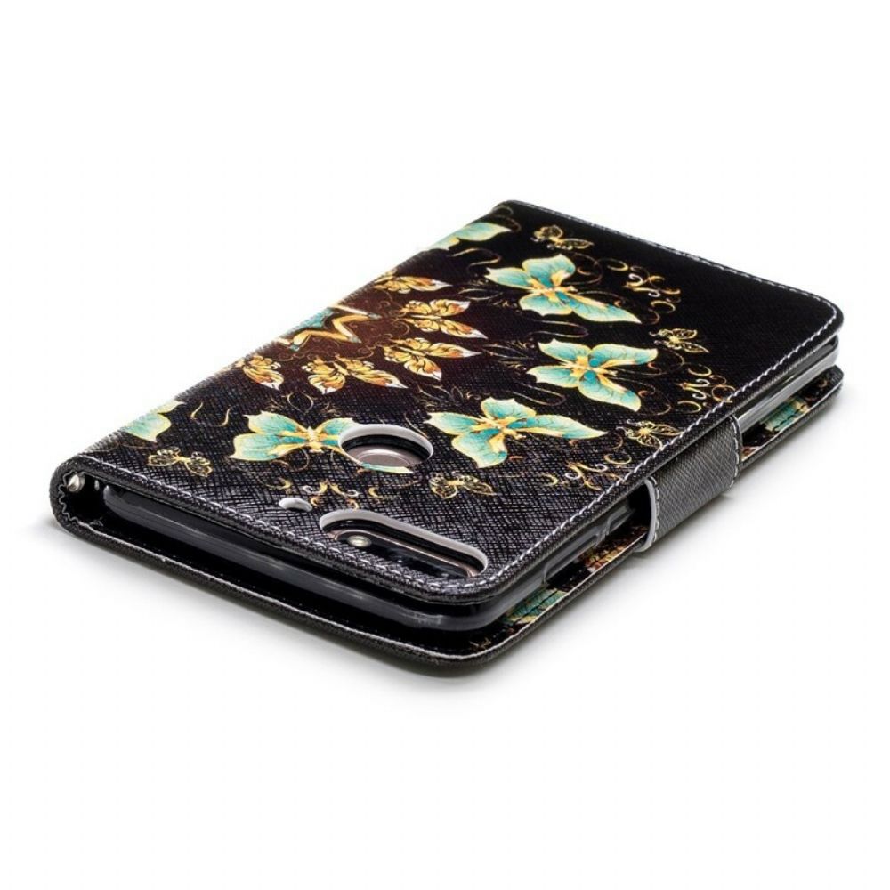 Folio-hoesje voor Huawei Y7 2018 / Honor 7C Vlindermandala