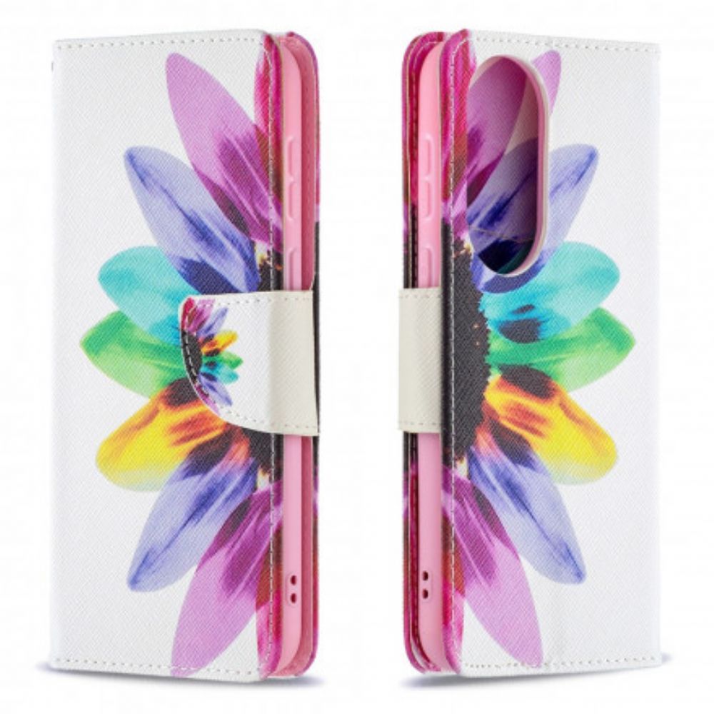 Folio-hoesje voor Huawei P50 Aquarel Bloem