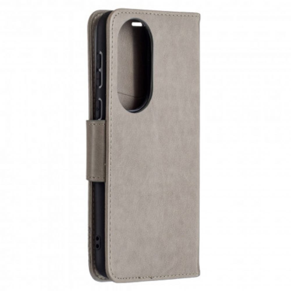 Folio-hoesje voor Huawei P50 Flip Case Vlinders En Schuine Klep