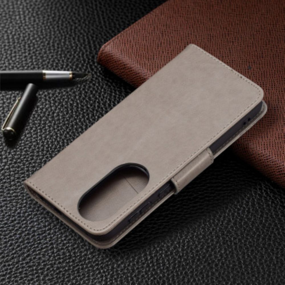 Folio-hoesje voor Huawei P50 Flip Case Vlinders En Schuine Klep