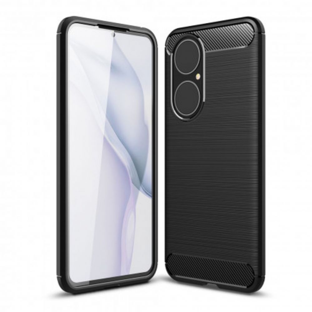 Hoesje voor Huawei P50 Geborstelde Koolstofvezel