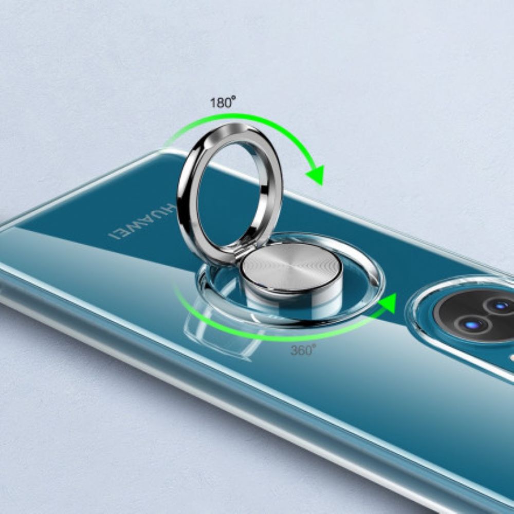 Hoesje voor Huawei P50 Transparante Eenvoudige Metalen Ring