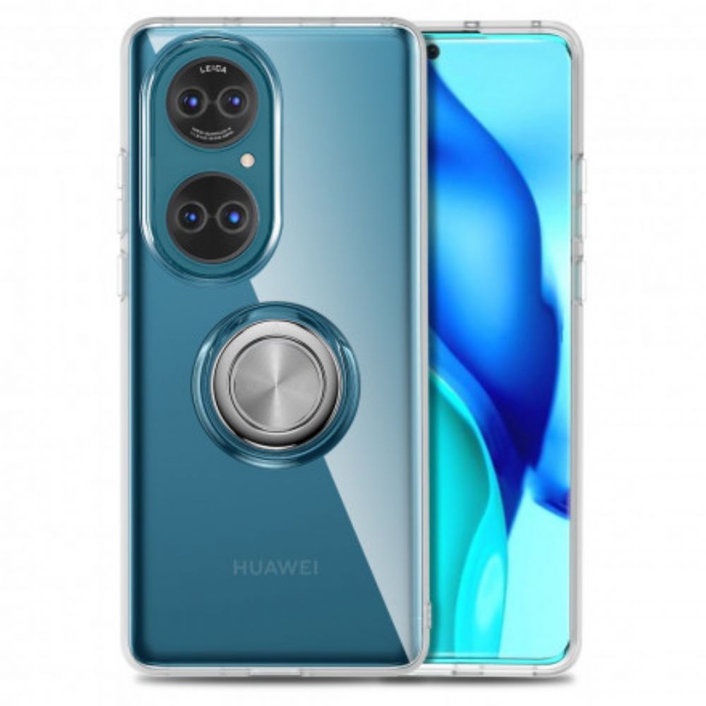 Hoesje voor Huawei P50 Transparante Eenvoudige Metalen Ring