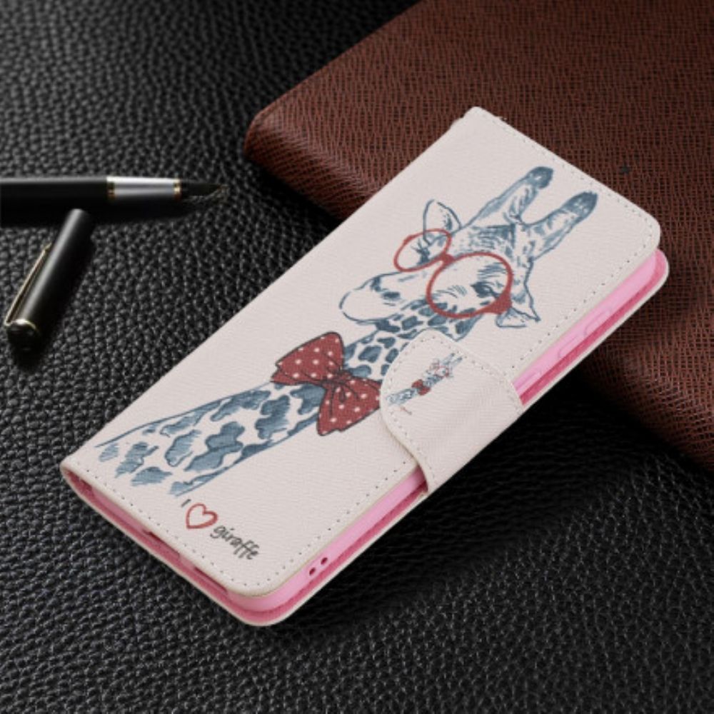 Leren Hoesje voor Huawei P50 Nerdy Giraf