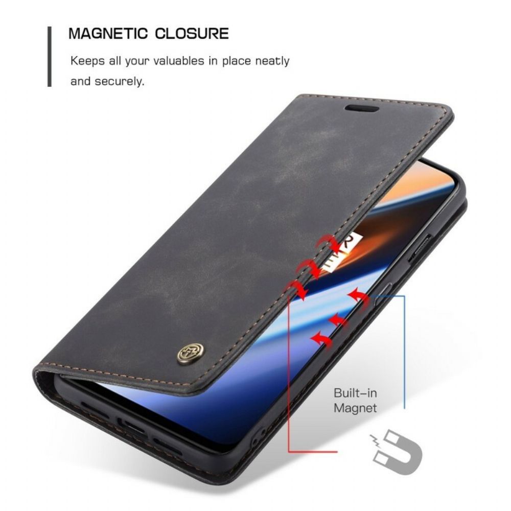 Bescherming Hoesje voor OnePlus 7 Folio-hoesje Caseme Kunstleer