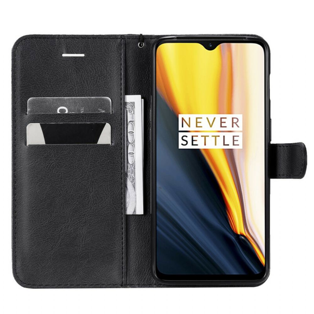 Folio-hoesje voor OnePlus 7 Met Ketting Leren Bandeffect