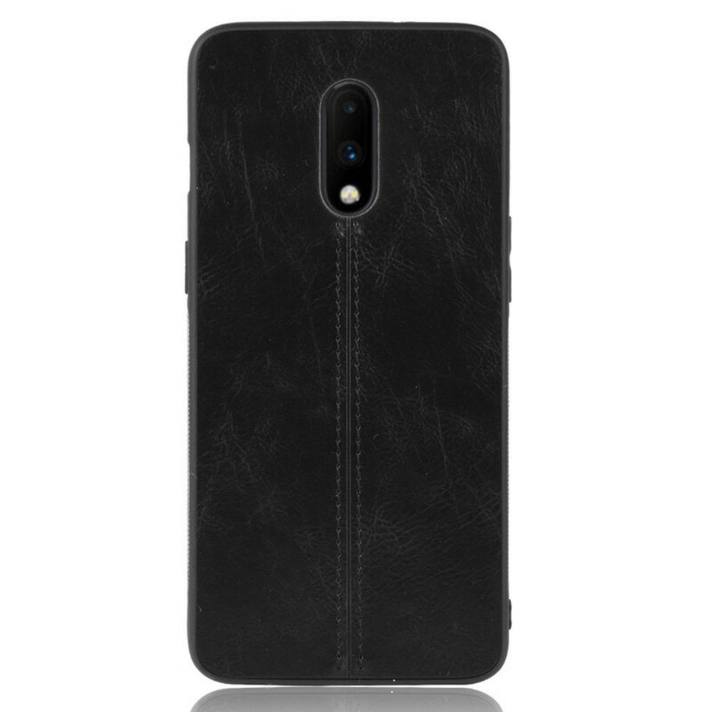 Hoesje voor OnePlus 7 Naad Leereffect