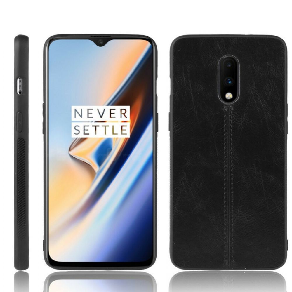 Hoesje voor OnePlus 7 Naad Leereffect