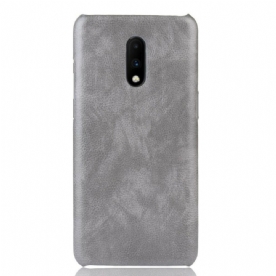 Hoesje voor OnePlus 7 Prestaties Litchi Leder Effect