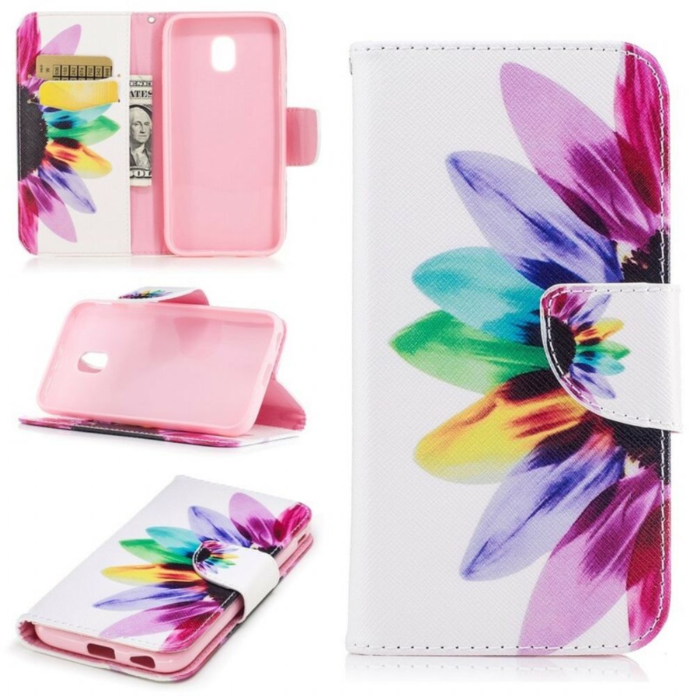 Folio-hoesje voor Samsung Galaxy J7 2017 Aquarel Bloem