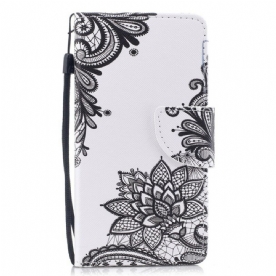 Folio-hoesje voor Samsung Galaxy J7 2017 Met Ketting Mandala Met Zwarte Bandjes