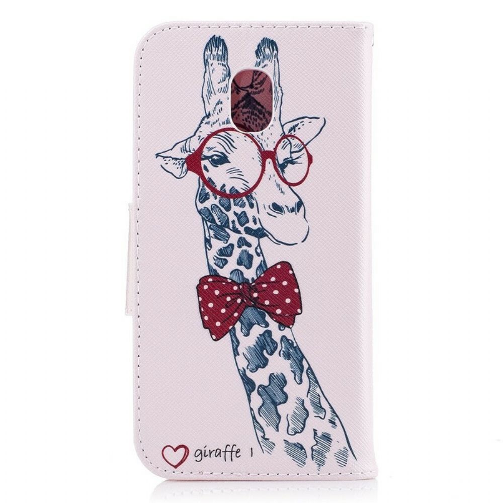 Folio-hoesje voor Samsung Galaxy J7 2017 Nerdy Giraf