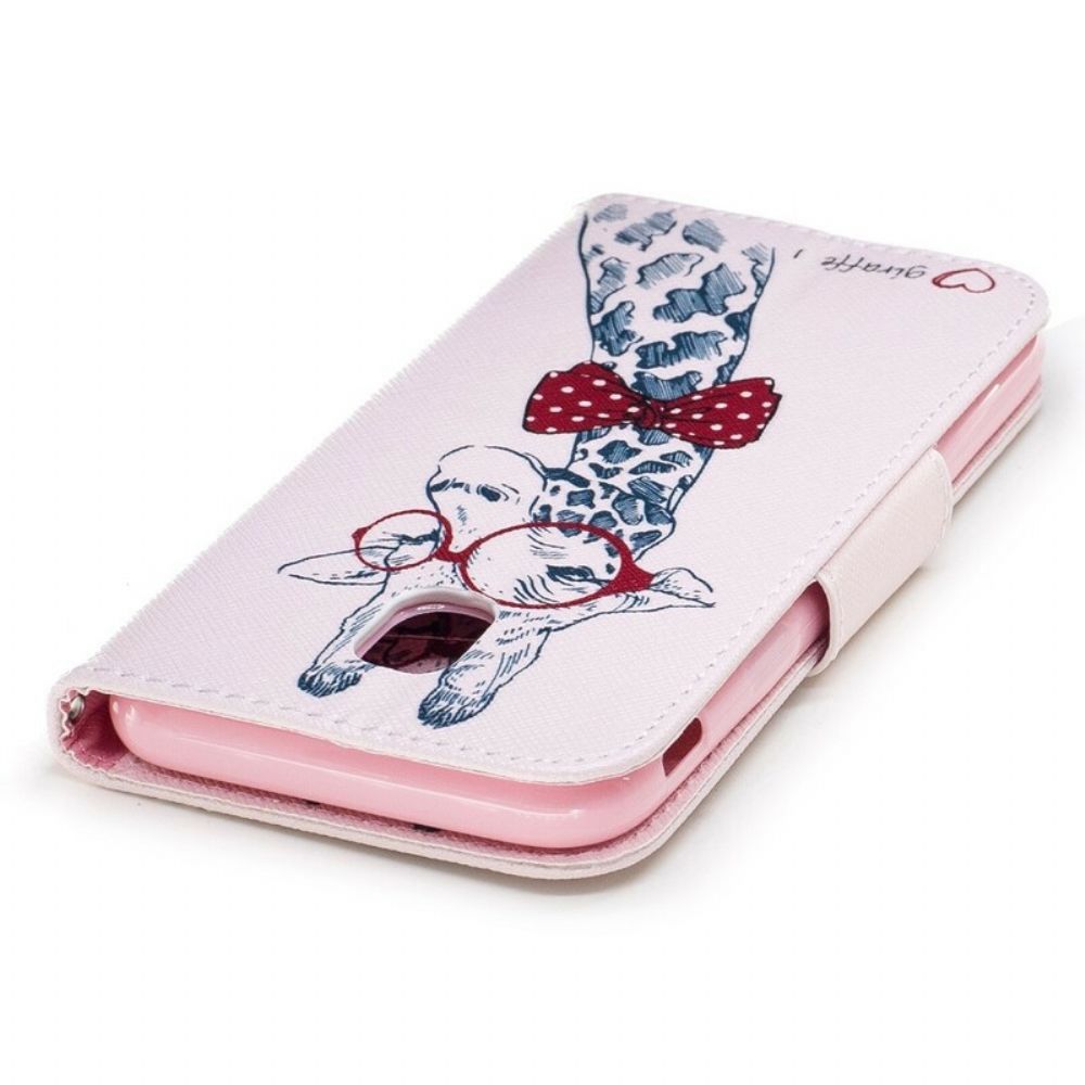 Folio-hoesje voor Samsung Galaxy J7 2017 Nerdy Giraf