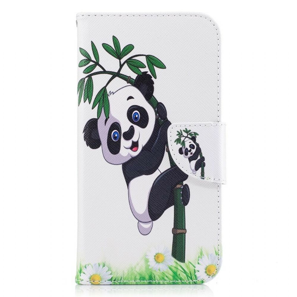 Folio-hoesje voor Samsung Galaxy J7 2017 Panda Op Bamboe