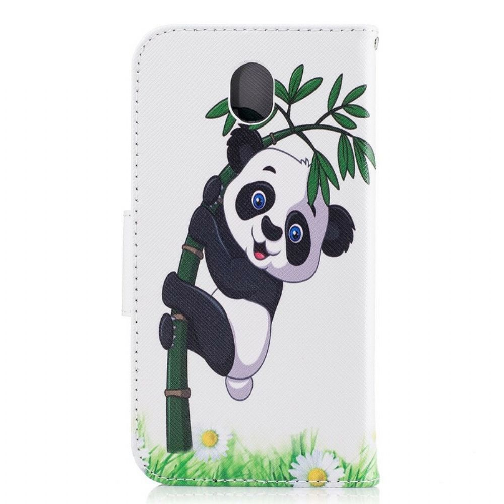 Folio-hoesje voor Samsung Galaxy J7 2017 Panda Op Bamboe