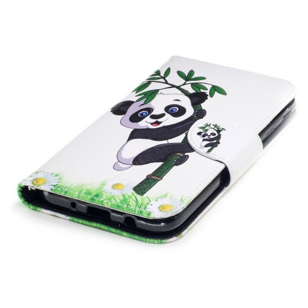 Folio-hoesje voor Samsung Galaxy J7 2017 Panda Op Bamboe