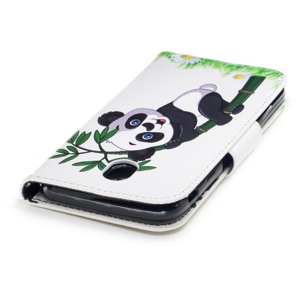 Folio-hoesje voor Samsung Galaxy J7 2017 Panda Op Bamboe