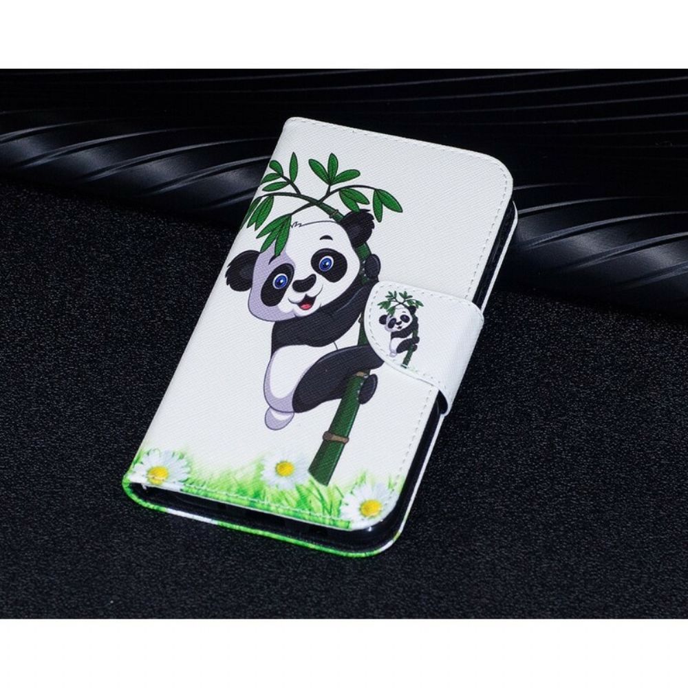 Folio-hoesje voor Samsung Galaxy J7 2017 Panda Op Bamboe