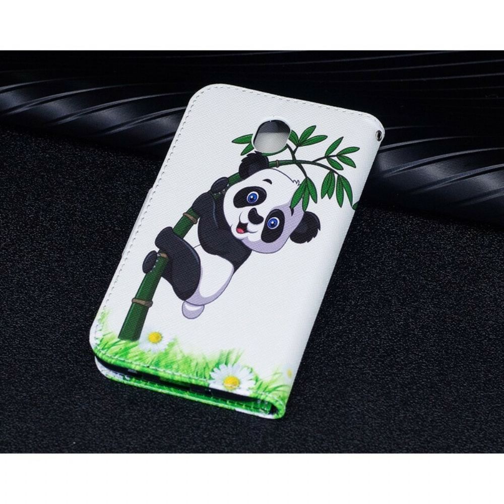 Folio-hoesje voor Samsung Galaxy J7 2017 Panda Op Bamboe